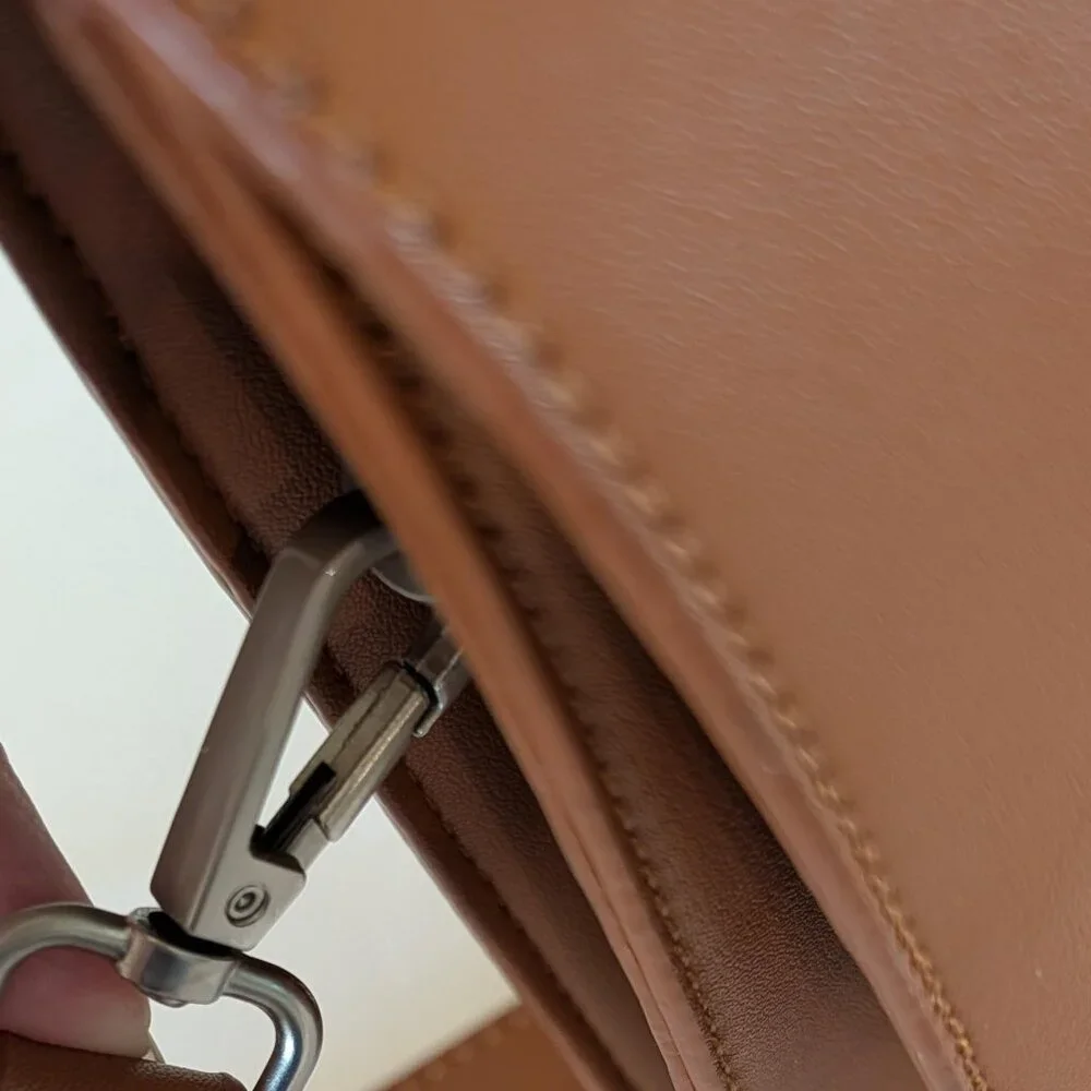 Pixie Mood Vegan Leather Zoe Crossbody Bag Tan Minimalist